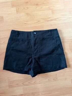 Anthropologie Black High-Waist Pocket Shorts